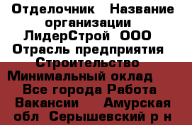 Отделочник › Название организации ­ ЛидерСтрой, ООО › Отрасль предприятия ­ Строительство › Минимальный оклад ­ 1 - Все города Работа » Вакансии   . Амурская обл.,Серышевский р-н